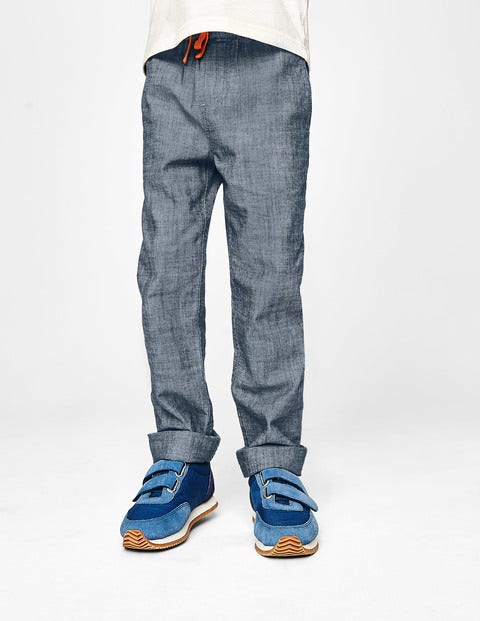 Lässige Sommerhose - Hell Indigo, Faux-Uni Lässige Sommerhose - Hell Indigo, Faux-Uni