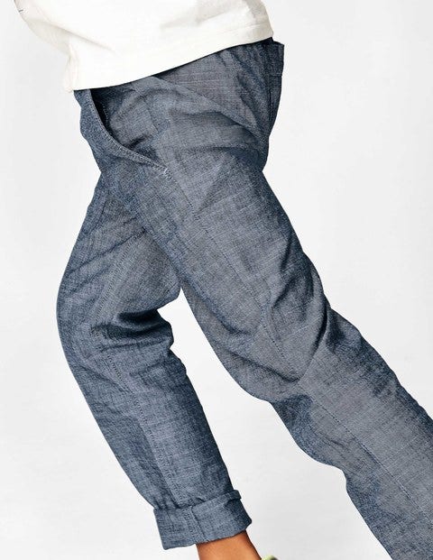 Lässige Sommerhose - Hell Indigo, Faux-Uni Lässige Sommerhose - Hell Indigo, Faux-Uni