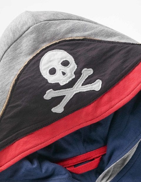 Novelty Zip-Up Hoodie - Beacon Blue Pirate Novelty Zip-Up Hoodie - Beacon Blue Pirate