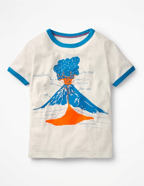 Educational Graphic T-Shirt - Ecru Volcano Educational Graphic T-Shirt - Ecru Volcano