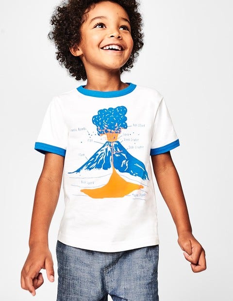 Educational Graphic T-Shirt - Ecru Volcano Educational Graphic T-Shirt - Ecru Volcano