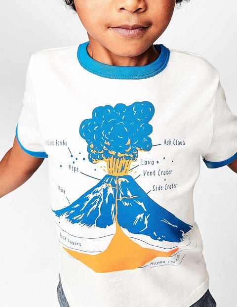 Educational Graphic T-Shirt - Ecru Volcano Educational Graphic T-Shirt - Ecru Volcano