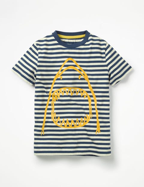 Arty Graphic T-Shirt - Beacon Blue/Ecru Shark Arty Graphic T-Shirt - Beacon Blue/Ecru Shark