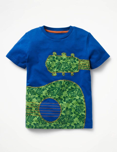 Printed Appliqué T-Shirt - Orion Blue Guitar Printed Appliqué T-Shirt - Orion Blue Guitar