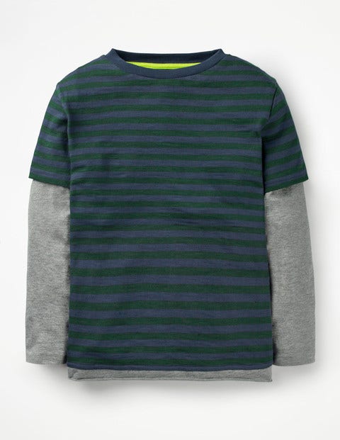 Mehrlagiges T-Shirt - Kiefernwaldgrün/Schuluniform-Navy Mehrlagiges T-Shirt - Kiefernwaldgrün/Schuluniform-Navy