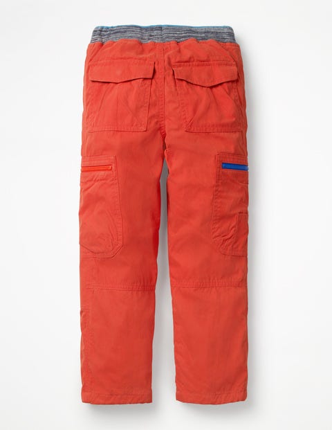Lined Pull-On Cargos - Lava Orange Lined Pull-On Cargos - Lava Orange