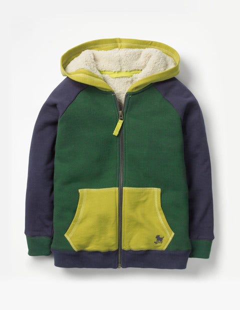 Raglan Shaggy Hoodie - Scots Pine Green Colourblock Raglan Shaggy Hoodie - Scots Pine Green Colourblock