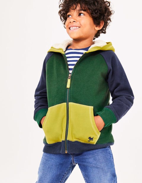 Raglan Shaggy Hoodie - Scots Pine Green Colourblock Raglan Shaggy Hoodie - Scots Pine Green Colourblock