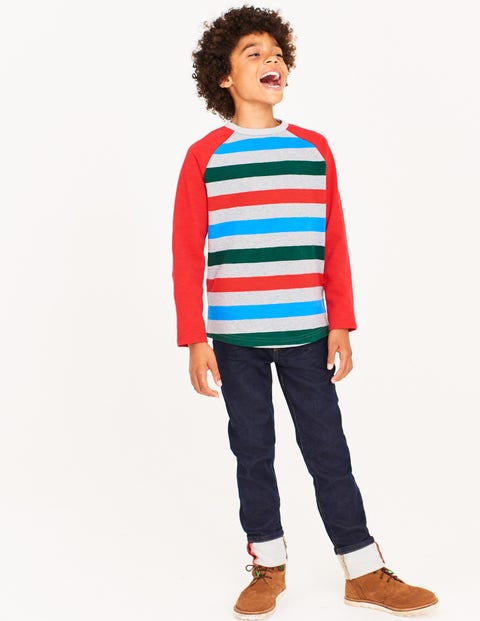 Raglan T-Shirt - Grey Marl/Post Box Red Raglan T-Shirt - Grey Marl/Post Box Red