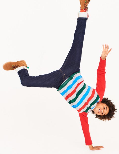 Raglan T-Shirt - Grey Marl/Post Box Red Raglan T-Shirt - Grey Marl/Post Box Red