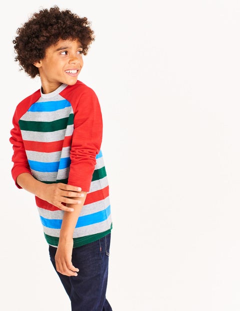 Raglan T-Shirt - Grey Marl/Post Box Red Raglan T-Shirt - Grey Marl/Post Box Red