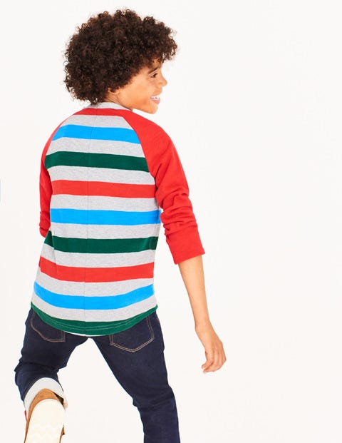 Raglan T-Shirt - Grey Marl/Post Box Red Raglan T-Shirt - Grey Marl/Post Box Red