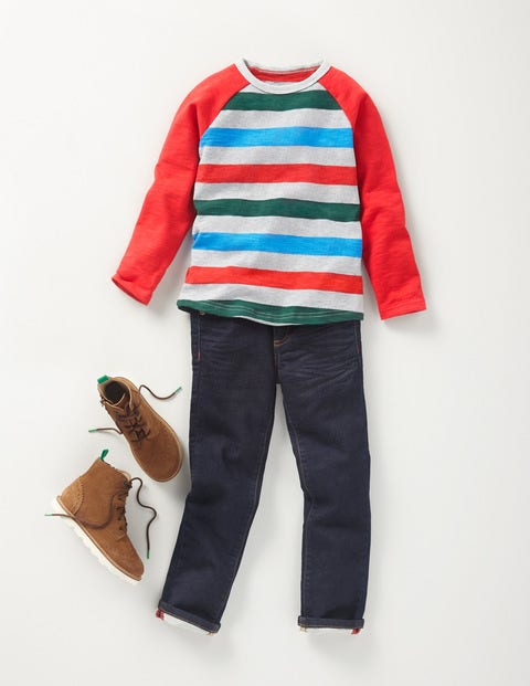 Raglan T-Shirt - Grey Marl/Post Box Red Raglan T-Shirt - Grey Marl/Post Box Red