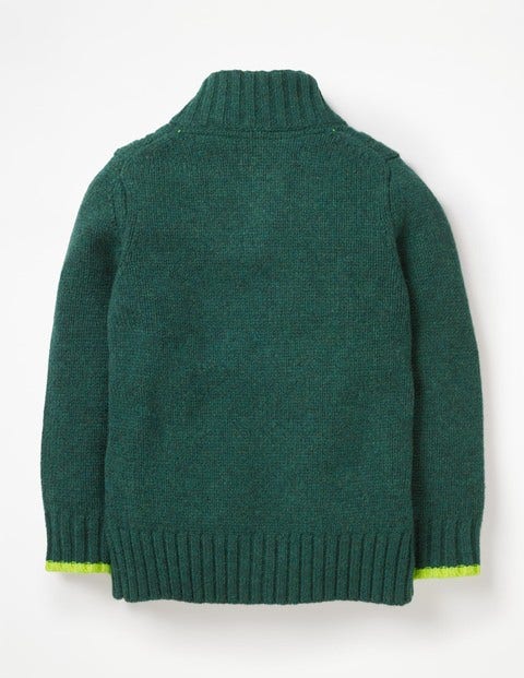 Chunky Button Neck Sweater - Storm Green Chunky Button Neck Sweater - Storm Green