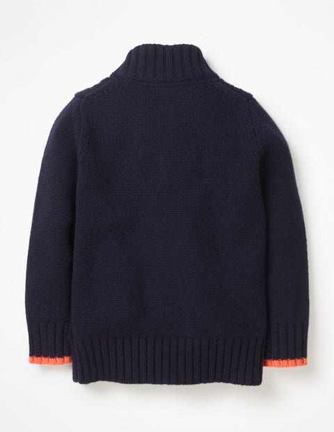 Chunky Button Neck Jumper - School Navy Chunky Button Neck Jumper - School Navy