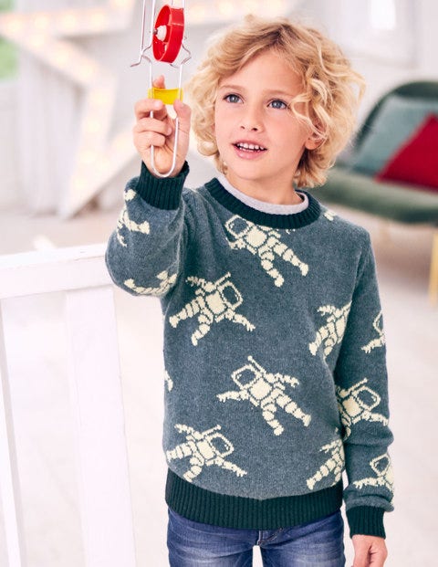 Space Explorer Crew Sweater - Navy Marl Astronauts Space Explorer Crew Sweater - Navy Marl Astronauts