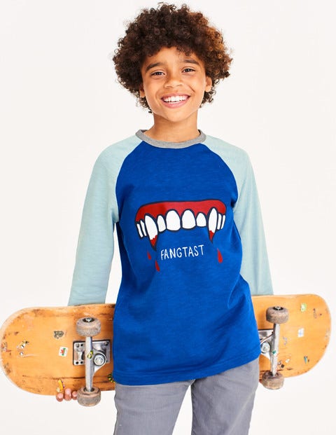 Halloween Raglan T-Shirt - Orion Blue Fangtastic Halloween Raglan T-Shirt - Orion Blue Fangtastic