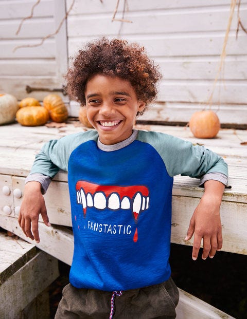 Halloween Raglan T-Shirt - Orion Blue Fangtastic Halloween Raglan T-Shirt - Orion Blue Fangtastic
