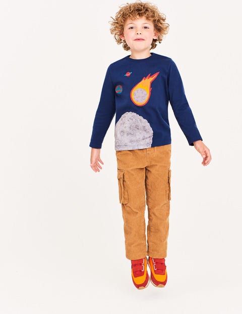 Space Appliqué T-Shirt - School Navy Asteroid Space Appliqué T-Shirt - School Navy Asteroid