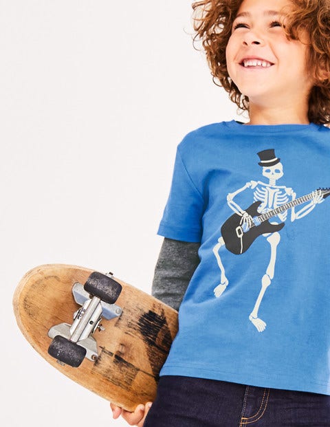 Glowing Halloween T-Shirt - Daphne Blue Skeleton Glowing Halloween T-Shirt - Daphne Blue Skeleton
