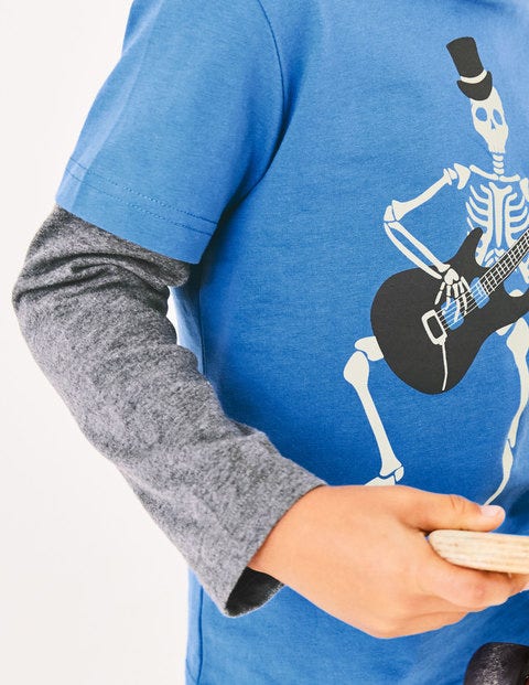 Glowing Halloween T-Shirt - Daphne Blue Skeleton Glowing Halloween T-Shirt - Daphne Blue Skeleton