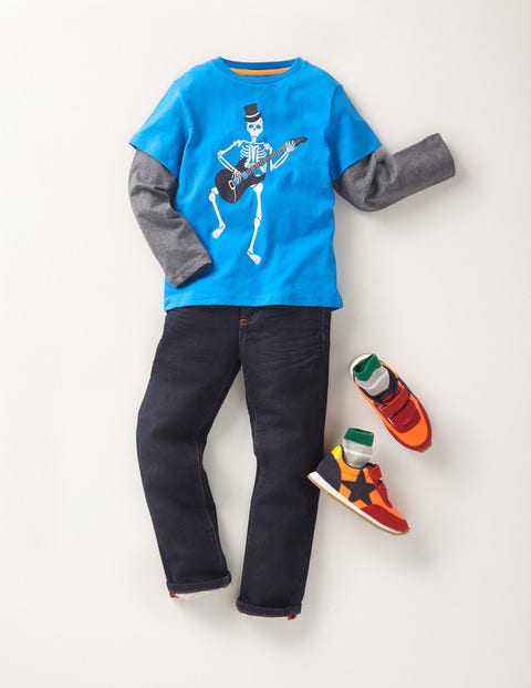 Glowing Halloween T-Shirt - Daphne Blue Skeleton Glowing Halloween T-Shirt - Daphne Blue Skeleton