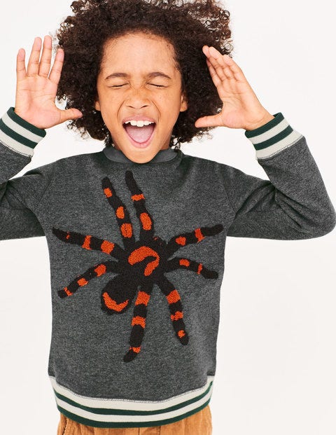 Spooky Sweatshirt - Grey Marl Bouclé Spider Spooky Sweatshirt - Grey Marl Bouclé Spider