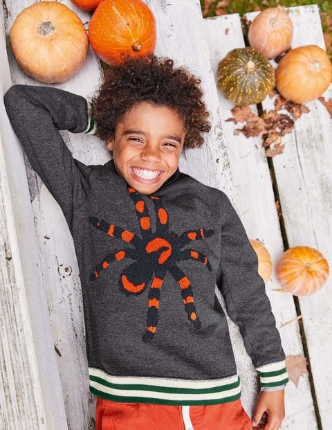 Spooky Sweatshirt - Grey Marl Bouclé Spider Spooky Sweatshirt - Grey Marl Bouclé Spider