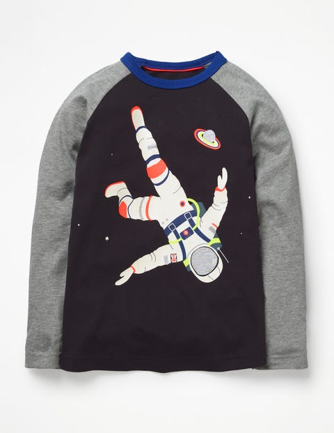 Outer Space Raglan T-Shirt - Volcanic Rock Grey Astronaut Outer Space Raglan T-Shirt - Volcanic Rock Grey Astronaut