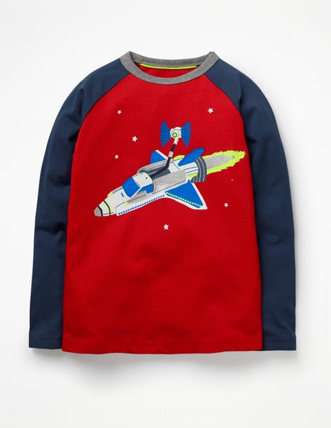 Outer Space Raglan T-Shirt - Post Box Red Shuttle Outer Space Raglan T-Shirt - Post Box Red Shuttle