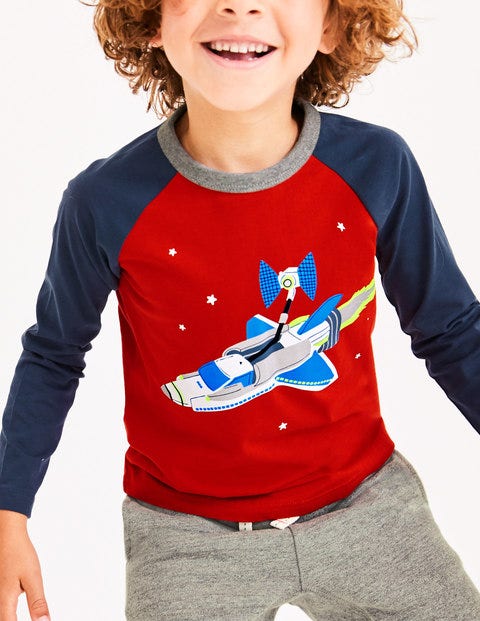 Outer Space Raglan T-Shirt - Post Box Red Shuttle Outer Space Raglan T-Shirt - Post Box Red Shuttle