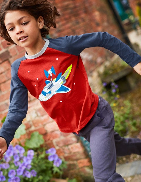 Outer Space Raglan T-Shirt - Post Box Red Shuttle Outer Space Raglan T-Shirt - Post Box Red Shuttle