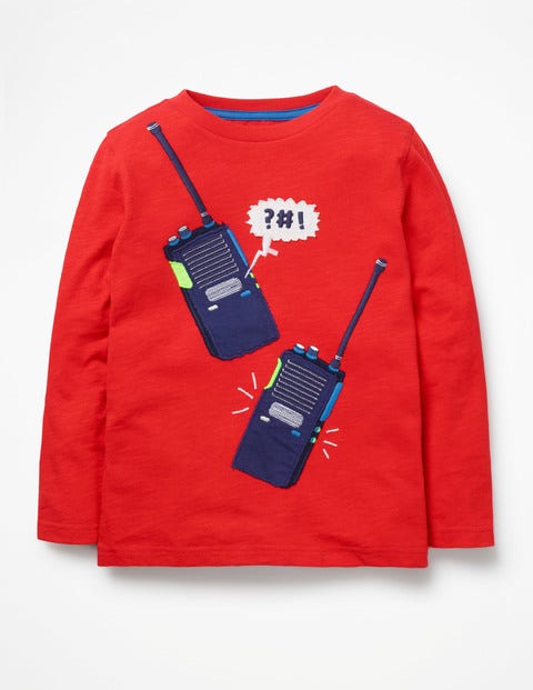 Adventure Appliqué T-Shirt - Post Box Red Walkie Talkies Adventure Appliqué T-Shirt - Post Box Red Walkie Talkies