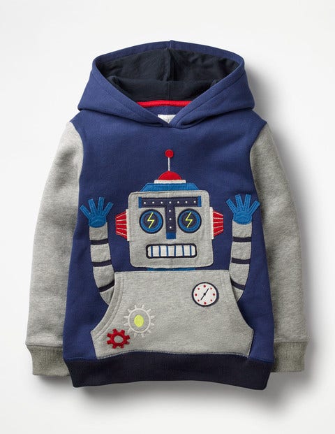 Novelty Popover Hoodie - Starboard Blue Robot Novelty Popover Hoodie - Starboard Blue Robot