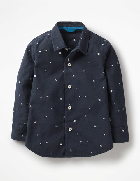 Space Print Party Shirt - Navy Foil Outer Space Space Print Party Shirt - Navy Foil Outer Space