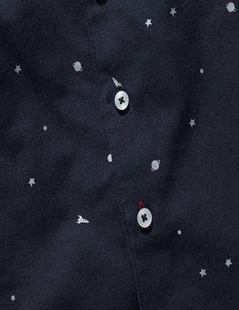 Space Print Party Shirt - Navy Foil Outer Space Space Print Party Shirt - Navy Foil Outer Space