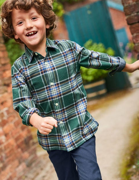 Brushed Check Shirt - Scots Pine Green/School Navy Brushed Check Shirt - Scots Pine Green/School Navy