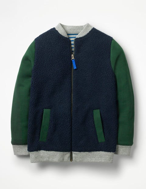 Borg Jacket - School Navy/Scots Pine Green Borg Jacket - School Navy/Scots Pine Green