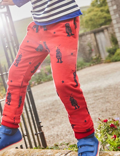 Cosy Lined Joggers - Post Box Red Robots Cosy Lined Joggers - Post Box Red Robots