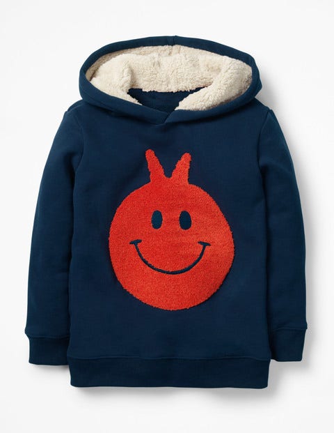Bouclé Popover Hoodie - Navy Space Hopper Bouclé Popover Hoodie - Navy Space Hopper