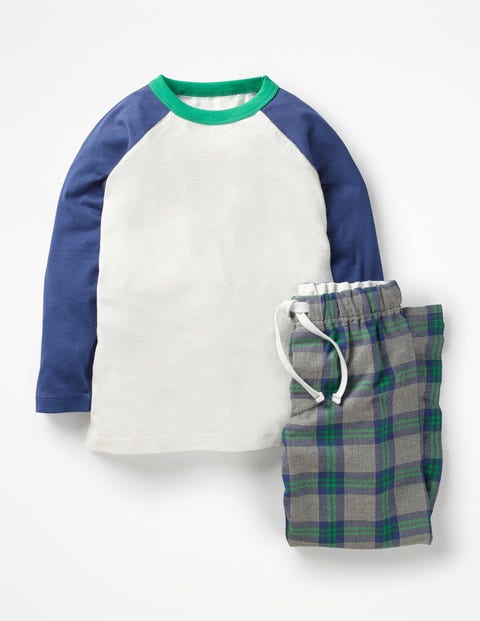 Pyjama Set - Grey Marl/Crayon Green Check Pyjama Set - Grey Marl/Crayon Green Check