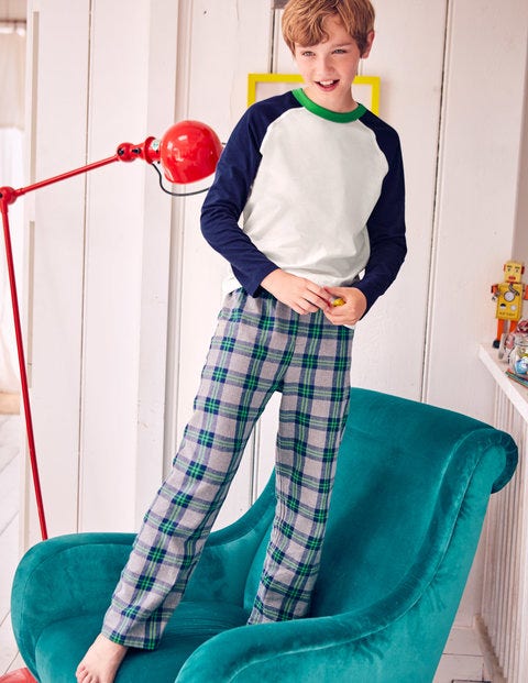 Pyjama Set - Grey Marl/Crayon Green Check Pyjama Set - Grey Marl/Crayon Green Check