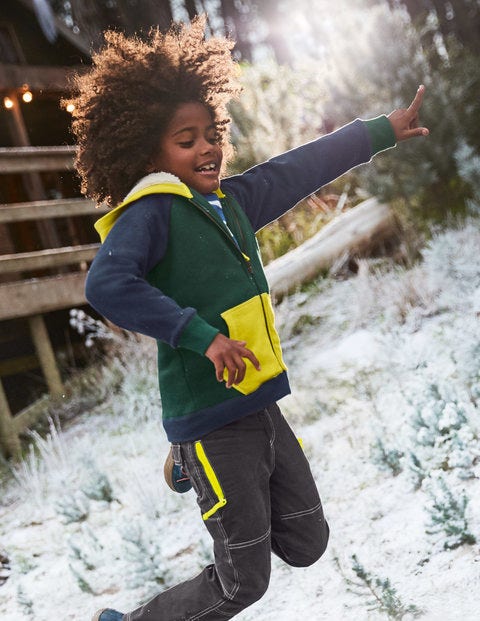 Raglan Shaggy Hoodie - Scots Pine Green Colourblock Raglan Shaggy Hoodie - Scots Pine Green Colourblock