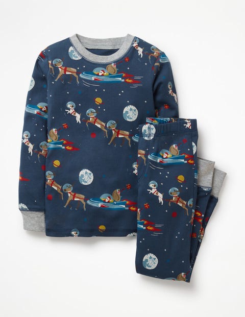 Cosy Long John Pyjamas - Starboard Blue Space Santa Cosy Long John Pyjamas - Starboard Blue Space Santa