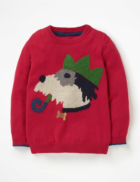 Festive Crew Jumper - Flame Red Sprout Festive Crew Jumper - Flame Red Sprout