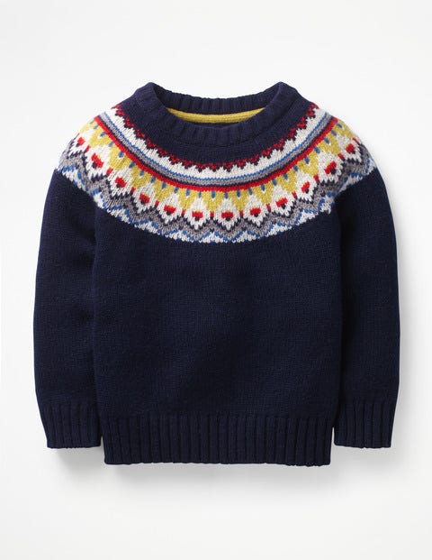 Chunky Fair Isle Crew Sweater - School Navy Fair Isle Chunky Fair Isle Crew Sweater - School Navy Fair Isle