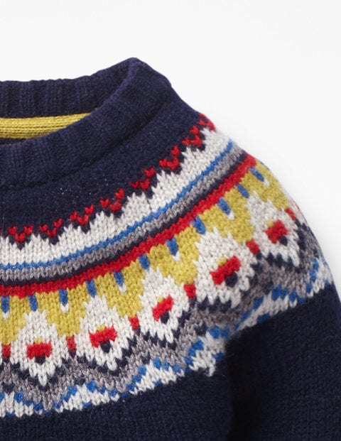 Chunky Fair Isle Crew Sweater - School Navy Fair Isle Chunky Fair Isle Crew Sweater - School Navy Fair Isle