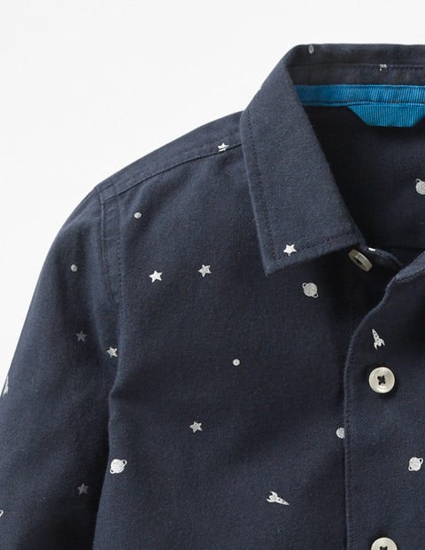 Space Print Party Shirt - Navy Foil Outer Space Space Print Party Shirt - Navy Foil Outer Space