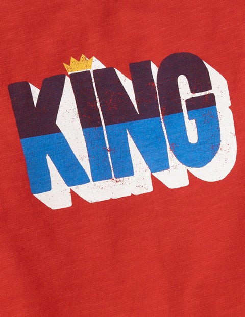 Printed Festive T-Shirt - Post Box Red King Printed Festive T-Shirt - Post Box Red King