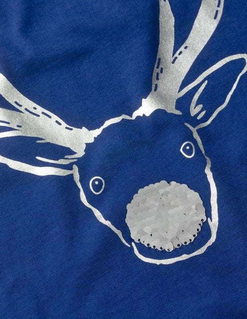 Festive Sequin T-Shirt - Orion Blue Reindeer Festive Sequin T-Shirt - Orion Blue Reindeer